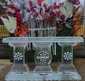 80 Inch Free Standing Bar with Snowfilled Logo and Snowflakes