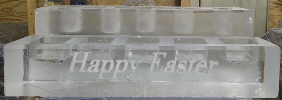 4.)  Ice Matters - Happy Easter Snowfilled on Champagne/Fruit Tray