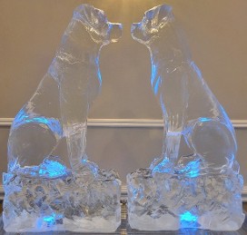 ice matters - carved rottweiler dogs