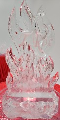 Pick up at our studio or add to larger order - ice matters - flame individual table centerpiece with snowfilled personalization