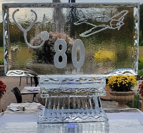 ice matters - snowfilled logo with stethoscope plane and number