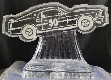 ice matters car logo with snowfilled number