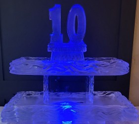 ice matters two tier tray with carved number topper