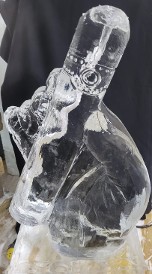 ice matters - single pour drink luge - hand holding cigar