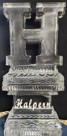 ice matters carved h on base with snowfilled name