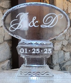 ice matters horizontal oval with snowfilled initials and date in base