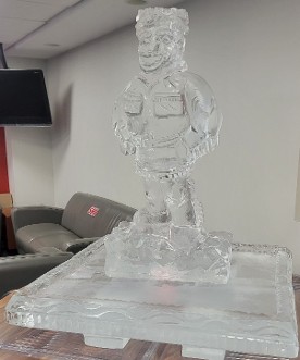 Ice Matters - Big Red Mascot in center of 40 x 40 inch tray
