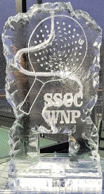 ice matters single pour drink luge with snowfilled paddle and initials - rocky