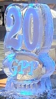 ice matters individual table centerpiece - number with initals under