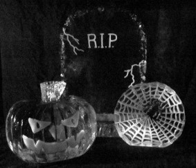 Tombstone, Jack-o-Lantern and Spider Wed