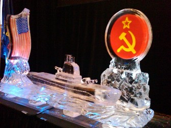 Carved Submarine with Colored Flags