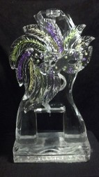 Single Pour Drink Luge - carved Mask with Glitter Accents