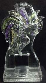 Single Pour Drink Luge - carved Mask with Glitter Accents