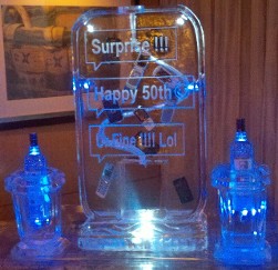 Cell Phone Drink Luge with Individual Bottle Holder on Each Side