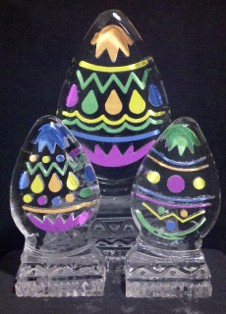 11.)  Ice Matters - 3 Colored Eggs- Colors Vary