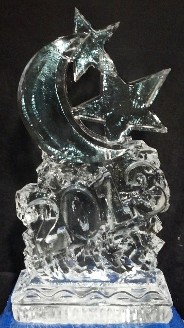 Ice Matters - Moon and Star Cluster with Year in Relief