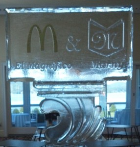 Ice Matters - Custom Logo on wave Base - He loves McDonalds She loves reading and they both love the water 