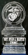 Snowfilled US Marine Corps Logo with Plaque
